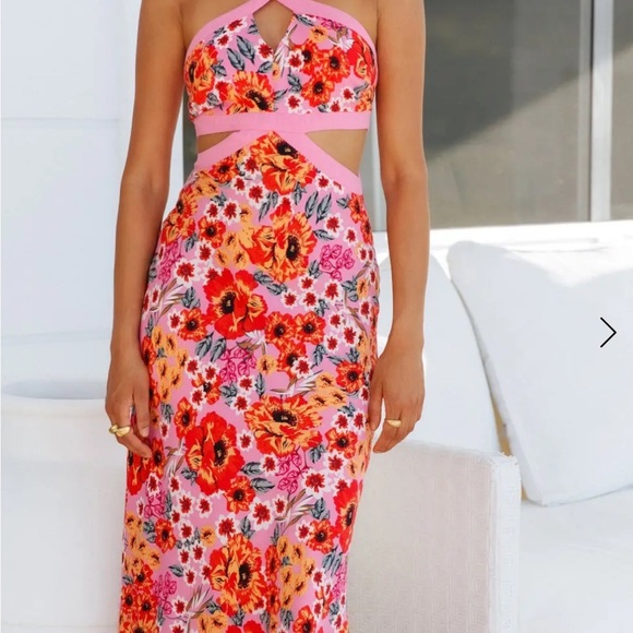 Hello Molly Dresses & Skirts - Hello Molly Pink Floral Dress Sz XL Floral All Over Print Wedding Guest Girly